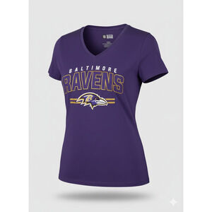 Baltimore Ravens NFL Fitted V-Neck T-Shirt Ladies Womens Size M NWOT